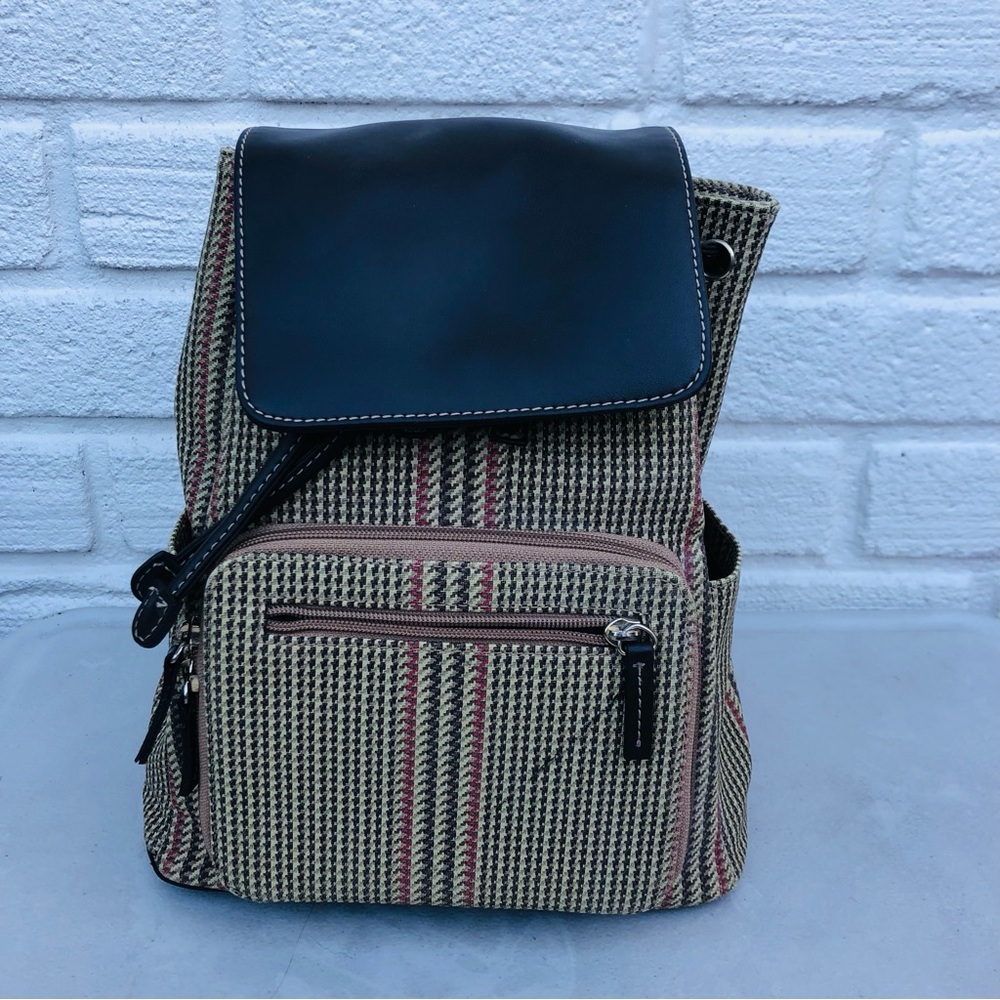 Liz Claiborne Backpack Plaid Purse LC Logo